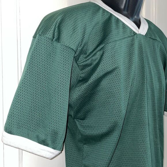 Nwot Vtg 80s Gator Athletics dark green mesh jersey T-shirt with white trim - Picture 5 of 8